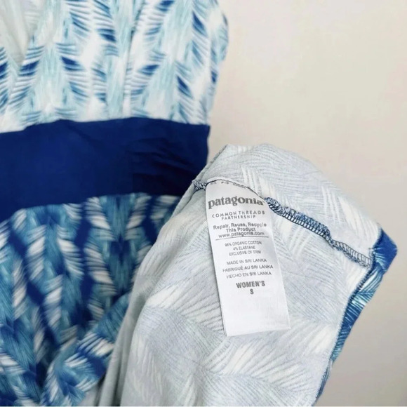 Patagonia Womens Small Sleeveless  Vneck Printed Margot Organic Cotton Dress - Picture 12 of 15